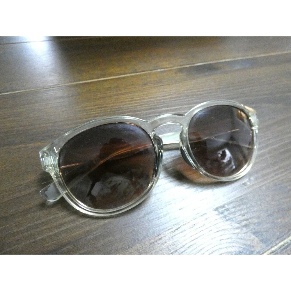 VTG Tifosi Clear Frame Sunglasses Round Brown Lens Thrive SWANK Cycling Golf